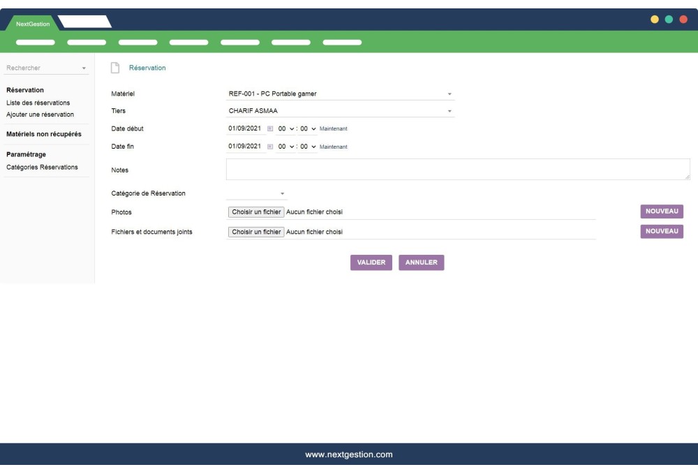 Booking and Loan of Equipment - Products