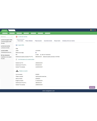 Gestion Marché public, Appel d'offre et bon de commande