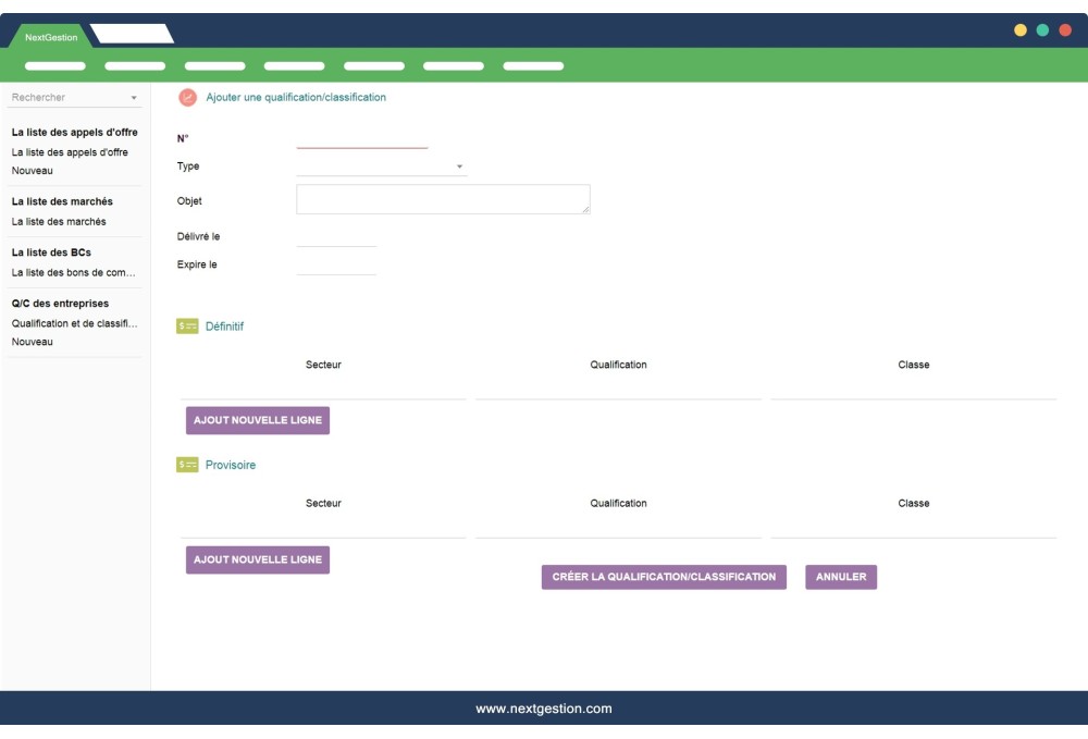 Gestion Marché public, Appel d'offre et bon de commande