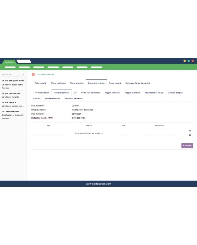 Gestion Marché public, Appel d'offre et bon de commande