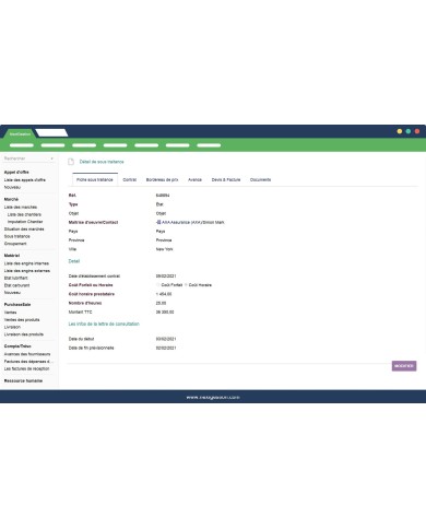 Module de Gestion BTP, Appel Offre et Marchés