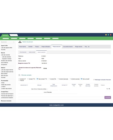 Building Management Module, Tender and Markets