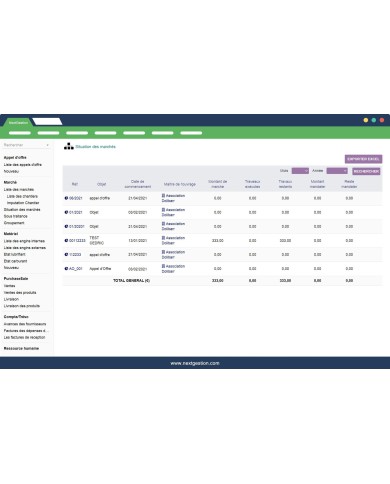 Module de Gestion BTP, Appel Offre et Marchés