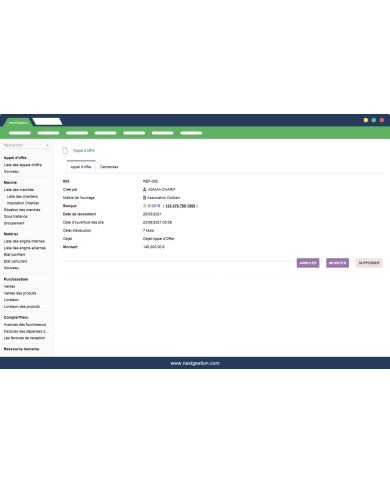 Building Management Module, Tender and Markets