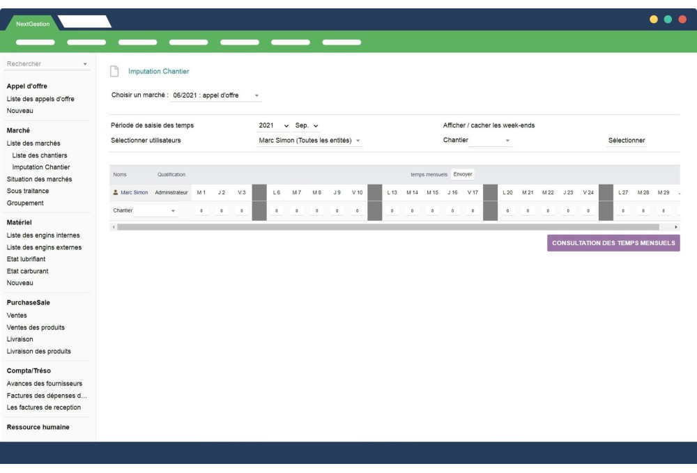 Module de Gestion BTP, Appel Offre et Marchés