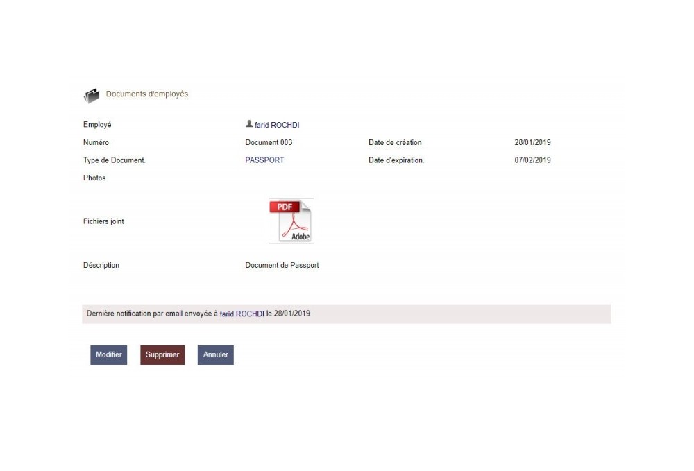 Documents des employés