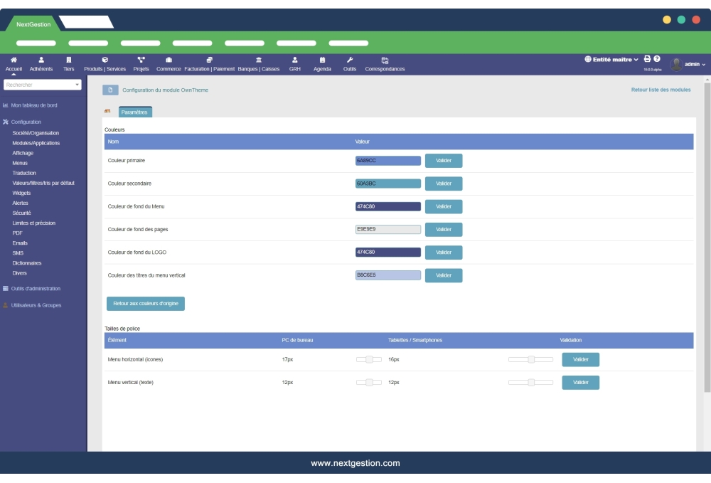 OwnTheme: Responsive Multi-couleur thème