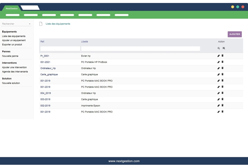 Equipment maintenance: Breakdowns, Interventions and Solutions