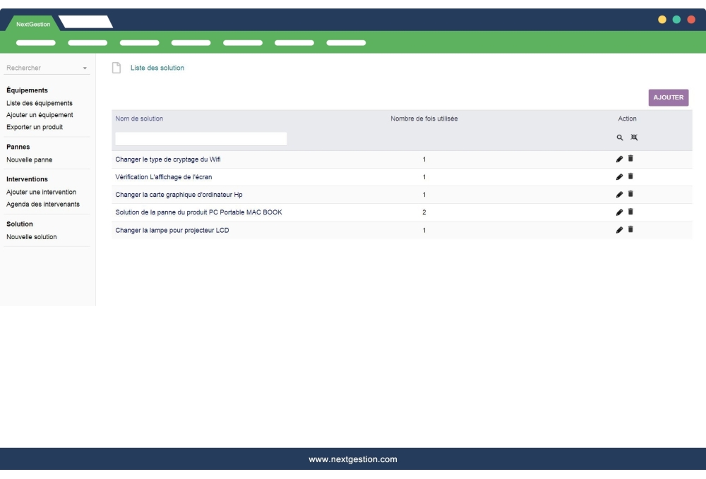 Maintenance des équipements: Pannes, Interventions et Solutions