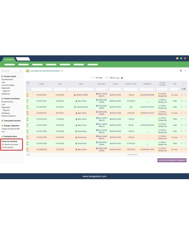 Transfer order: Supplier invoices / Employee salary