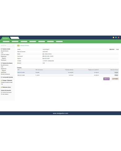 Transfer order: Supplier invoices / Employee salary