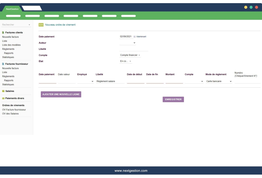 Transfer order: Supplier invoices / Employee salary