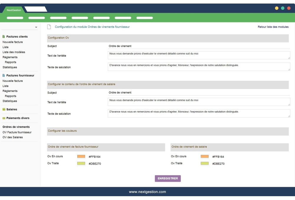 Transfer order: Supplier invoices / Employee salary