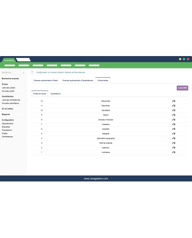 TALENT: GESTION DE CABINET DE RECRUTEMENT