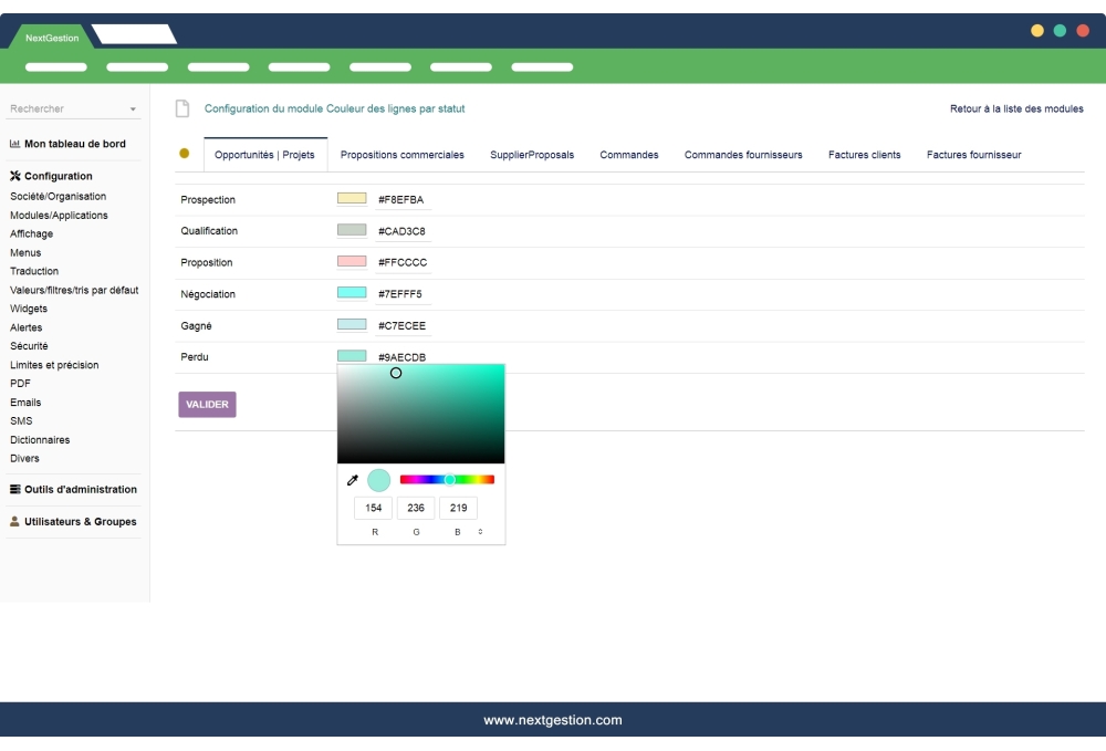 Line colors by status / state Invoice, orders