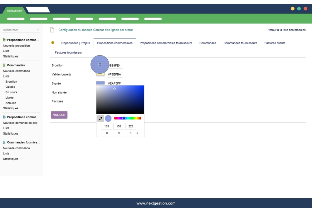 Line colors by status / state Invoice, orders