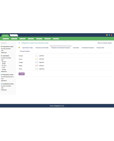 Line colors by status / state Invoice, orders