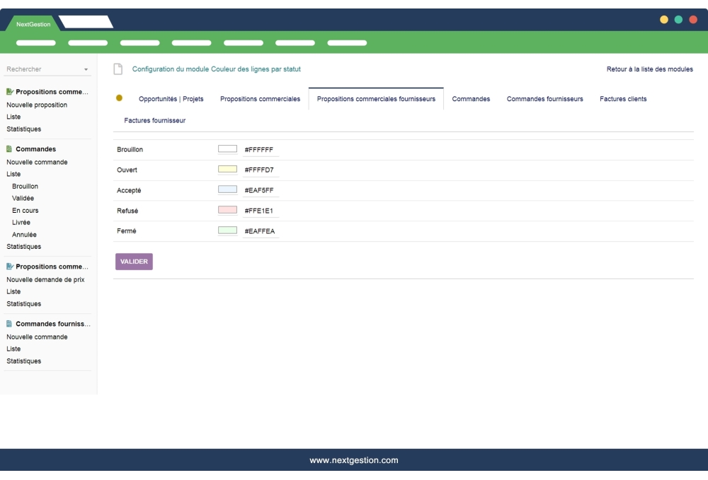 Line colors by status / state Invoice, orders