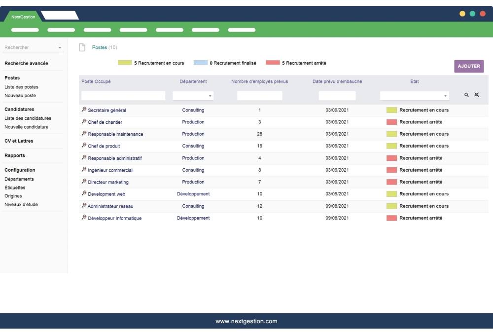 Gestion de Recrutement Dolibarr