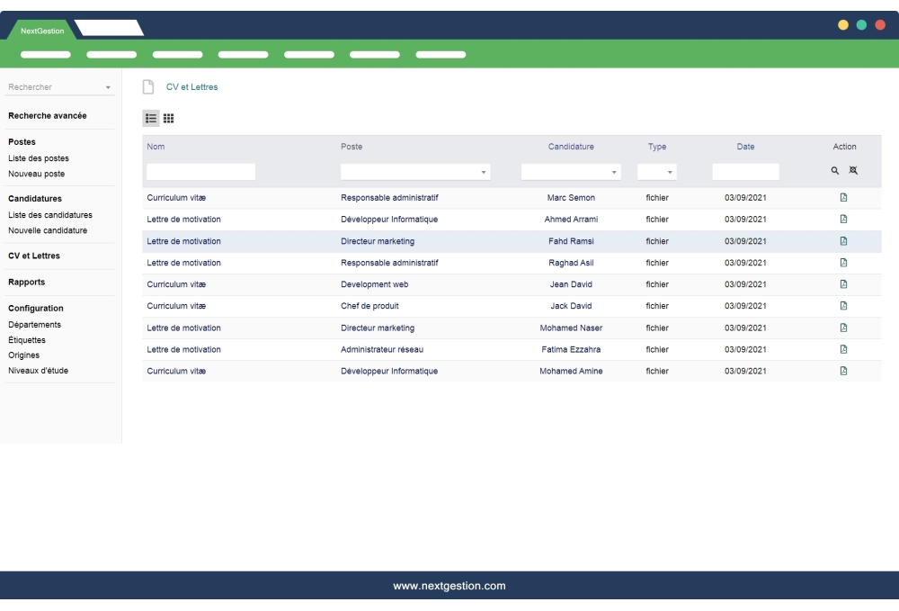 Gestion de Recrutement Dolibarr