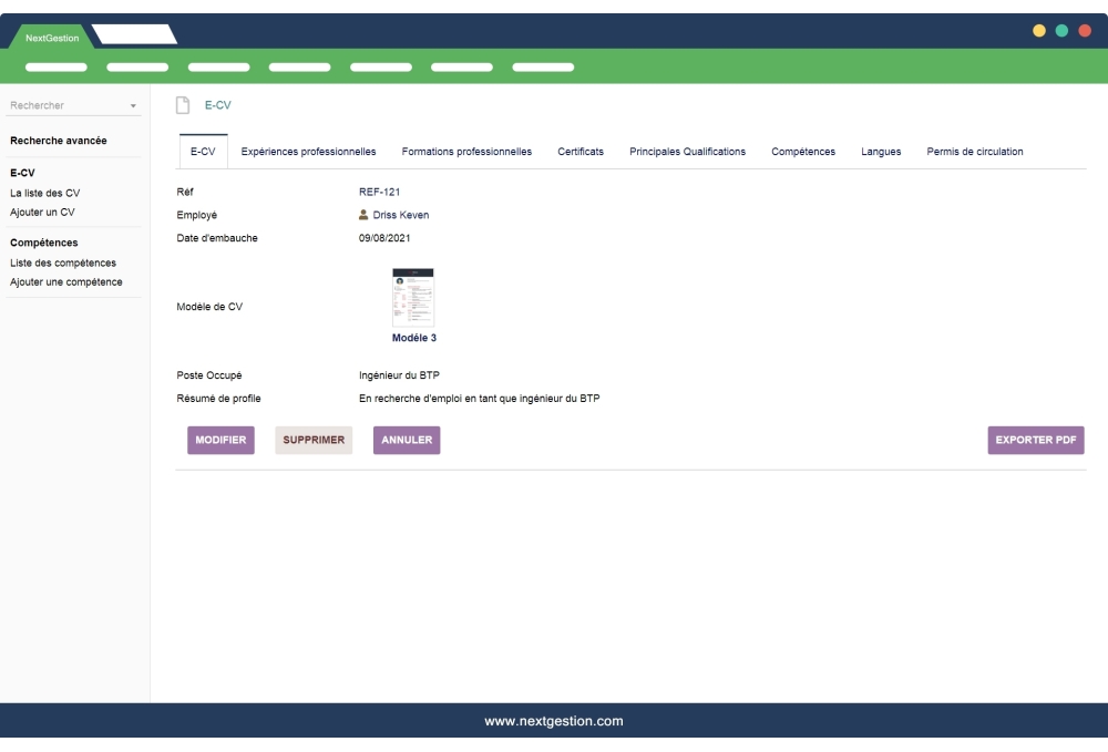 Gestion des CV professionnel Dolibarr