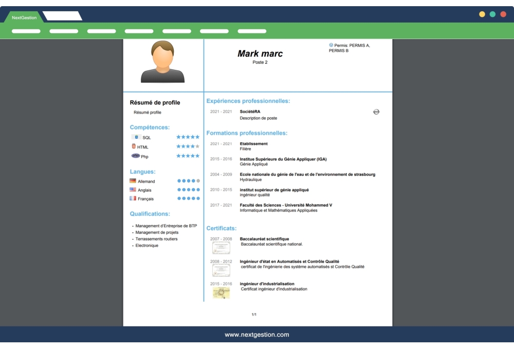 Gestion des CV professionnel Dolibarr
