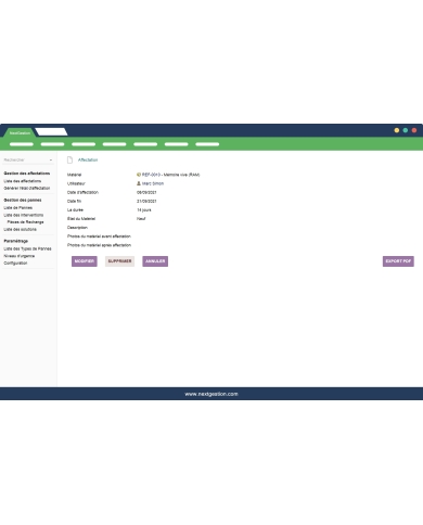 Management of breakdowns and maintenances