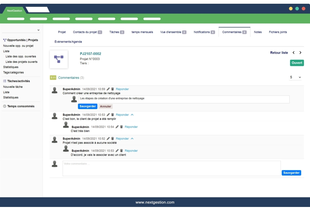Notifications and Comments module