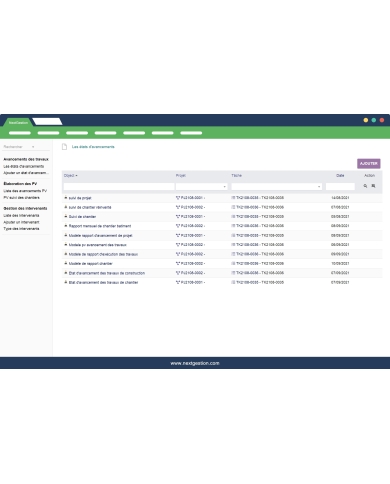 Suivi des chantiers BTP