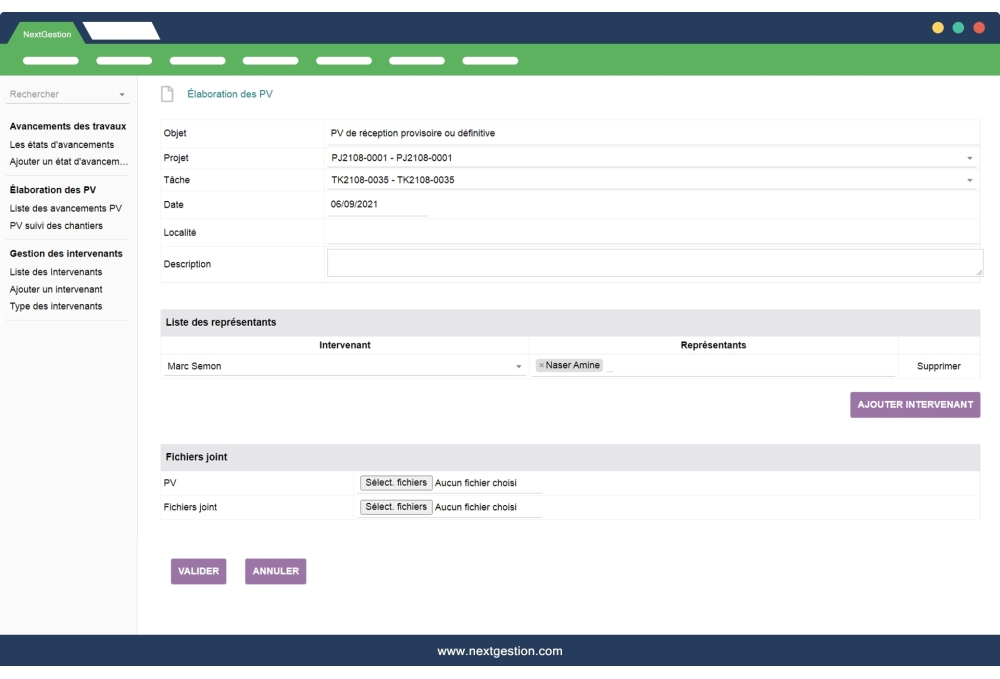 Follow-up of building sites - BTP