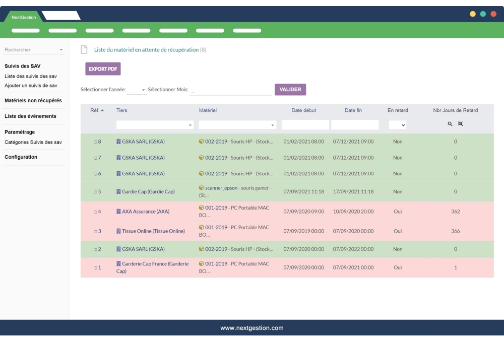 After-sales service follow-up