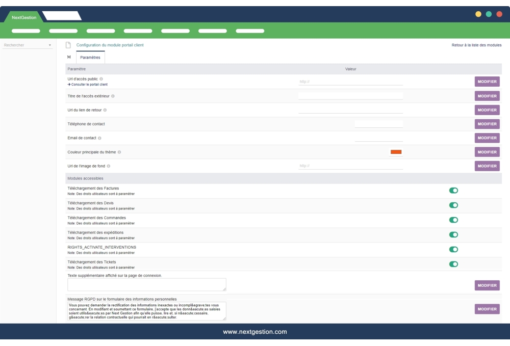 Espace Client Dolibarr