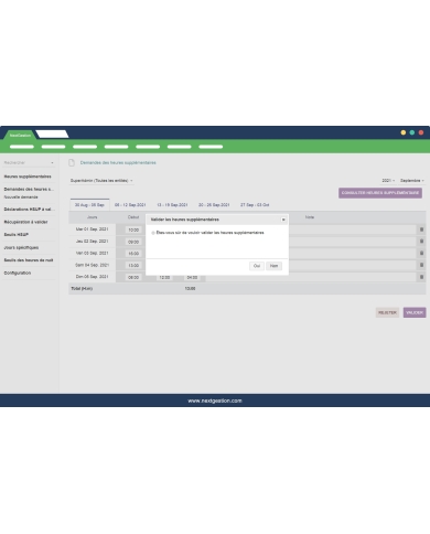 Management of Dolibarr overtime