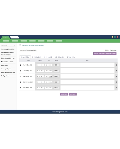 Management of Dolibarr overtime