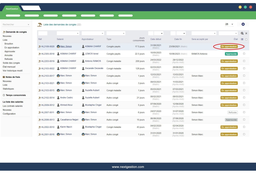 Double validation of leave