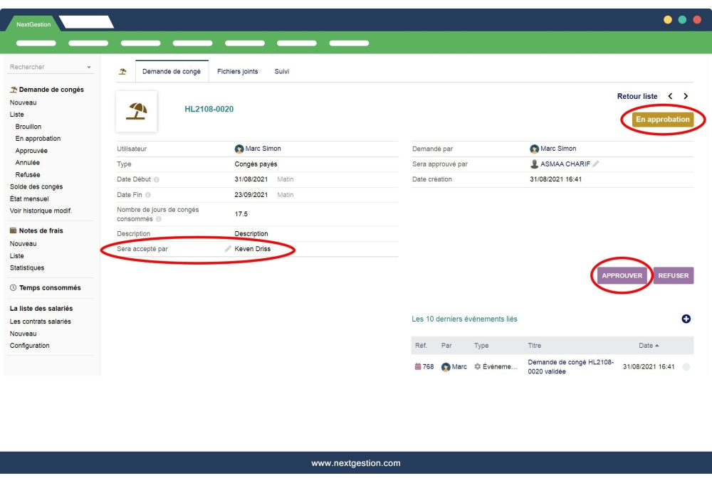 Double validation of leave