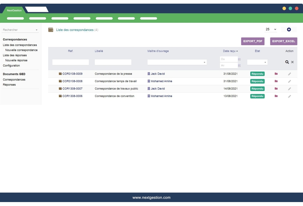 Module Gestion des correspondances pour Dolibarr