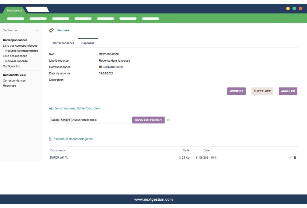 Module Gestion des correspondances pour Dolibarr