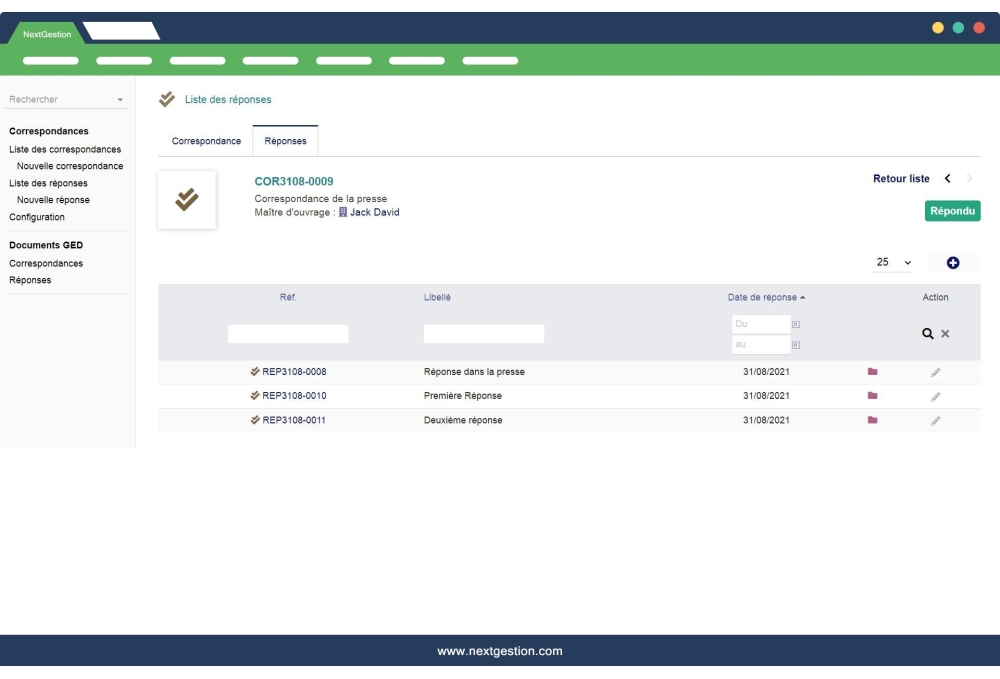 Module Gestion des correspondances pour Dolibarr