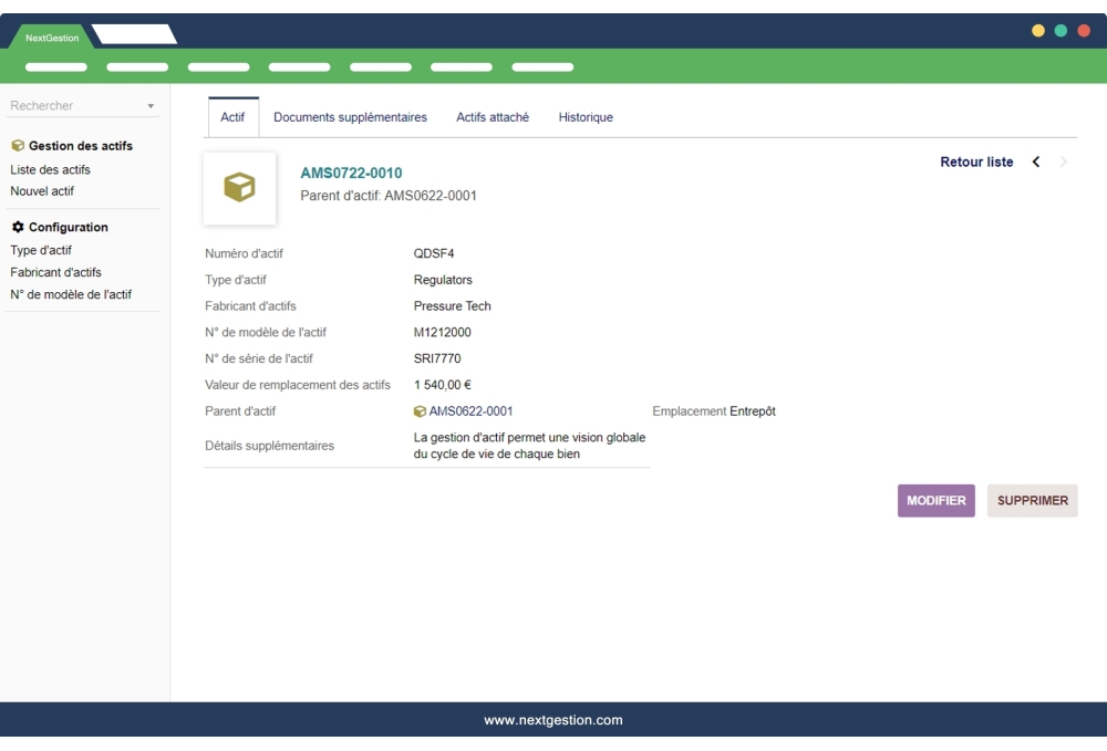 Gestion des actifs Dolibarr