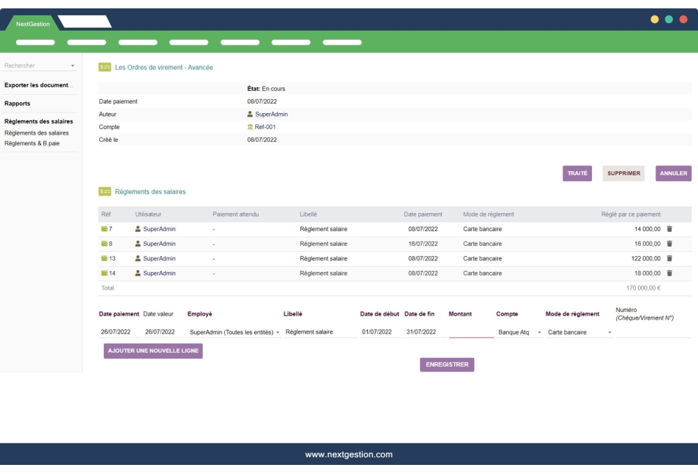 Órdenes de transferencia - Avanzado