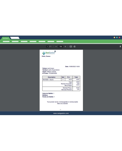 Ticket de caisse Dolibarr