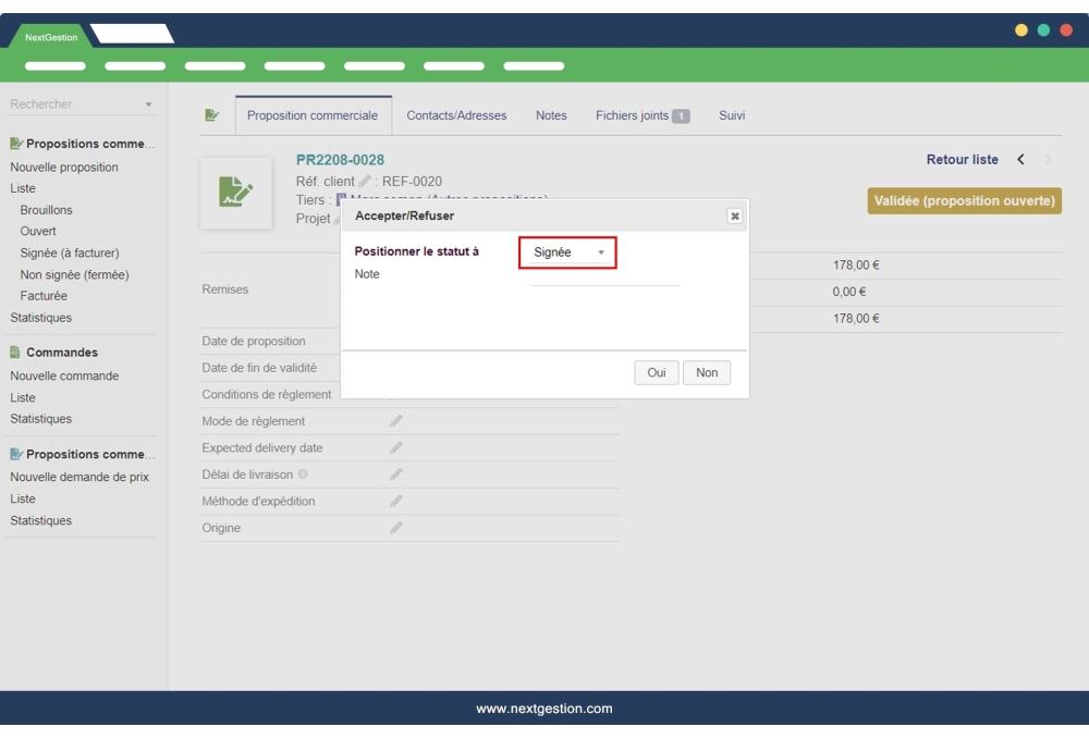 Crear proyecto Dolibarr desde Propal and Order