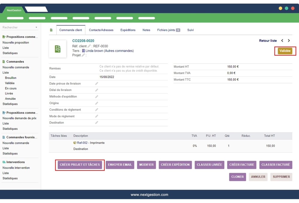 Crea un progetto Dolibarr da Propal and Order