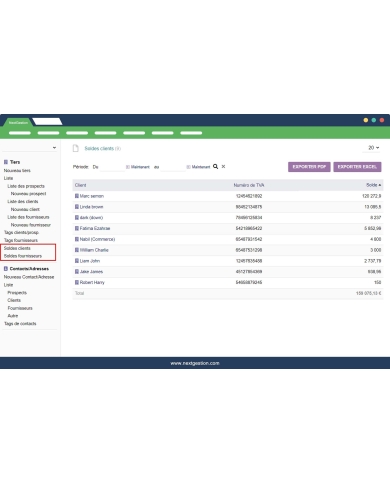 Dolibarr supplier and customer balance