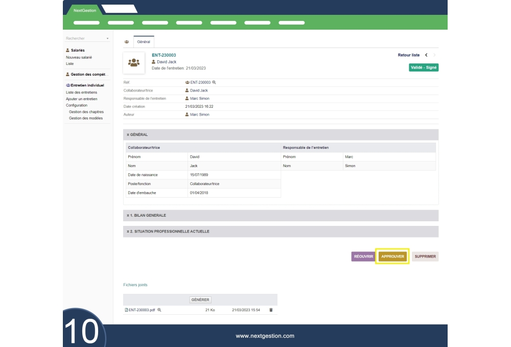 Entrevista individual de sus empleados