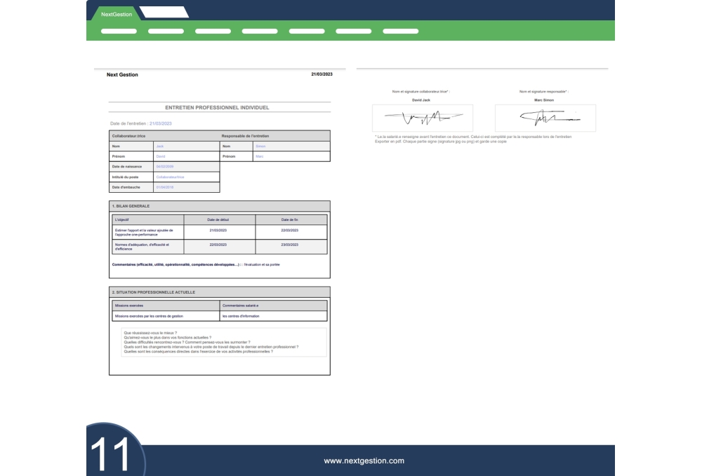 Individual interview of your employees