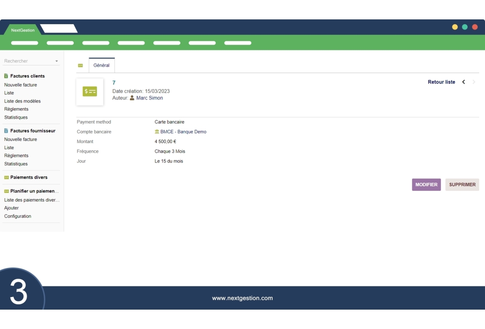 Schedule miscellaneous payments