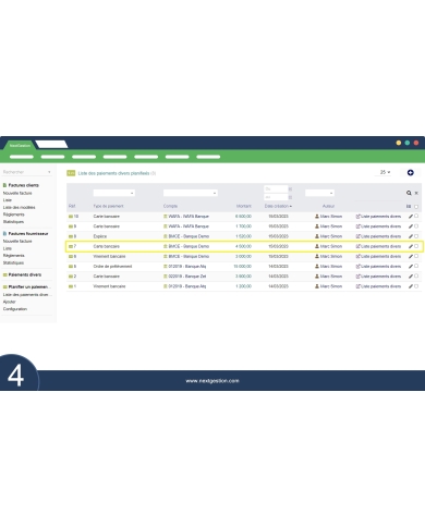 Schedule miscellaneous payments