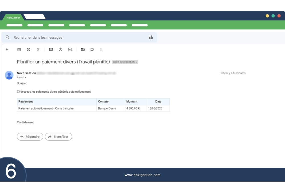 Planifier des paiements divers